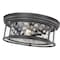 Z-Lite Clarion 3 Light Flush Mount, Matte Black & Inner Clear Water & Outer Clear 493F3-MB - alternate 2